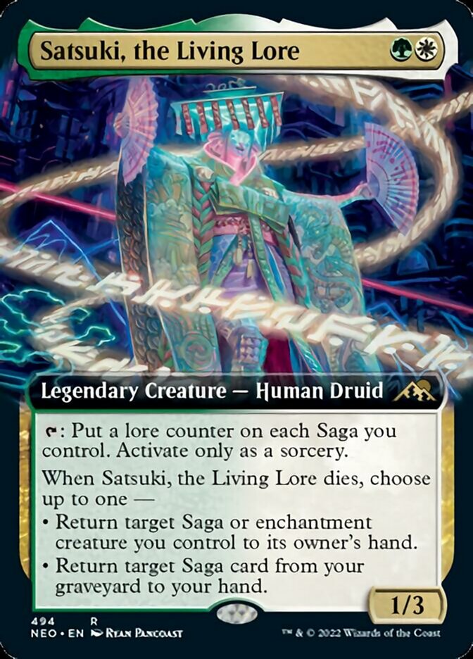 Satsuki, the Living Lore (Extended Art) [Kamigawa: Neon Dynasty] | Tables and Towers