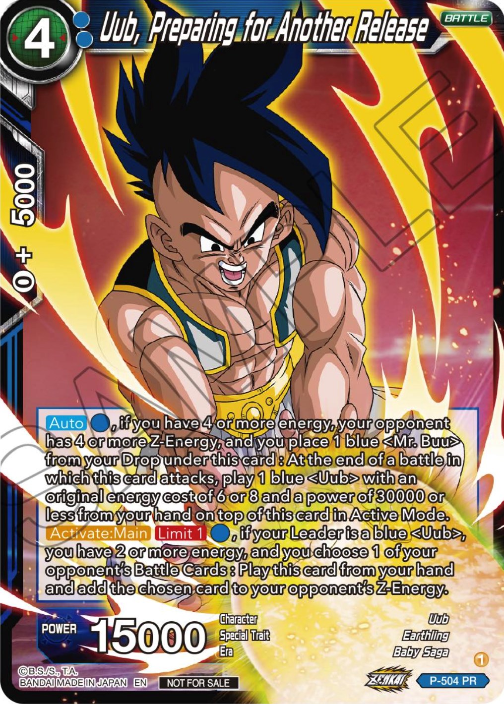 Uub, Preparing for Another Release (Zenkai Series Tournament Pack Vol.4) (P-504) [Tournament Promotion Cards] | Tables and Towers