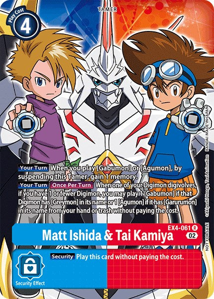 Matt Ishida & Tai Kamiya [EX4-061] (Alternate Art) [Alternative Being Booster] | Tables and Towers