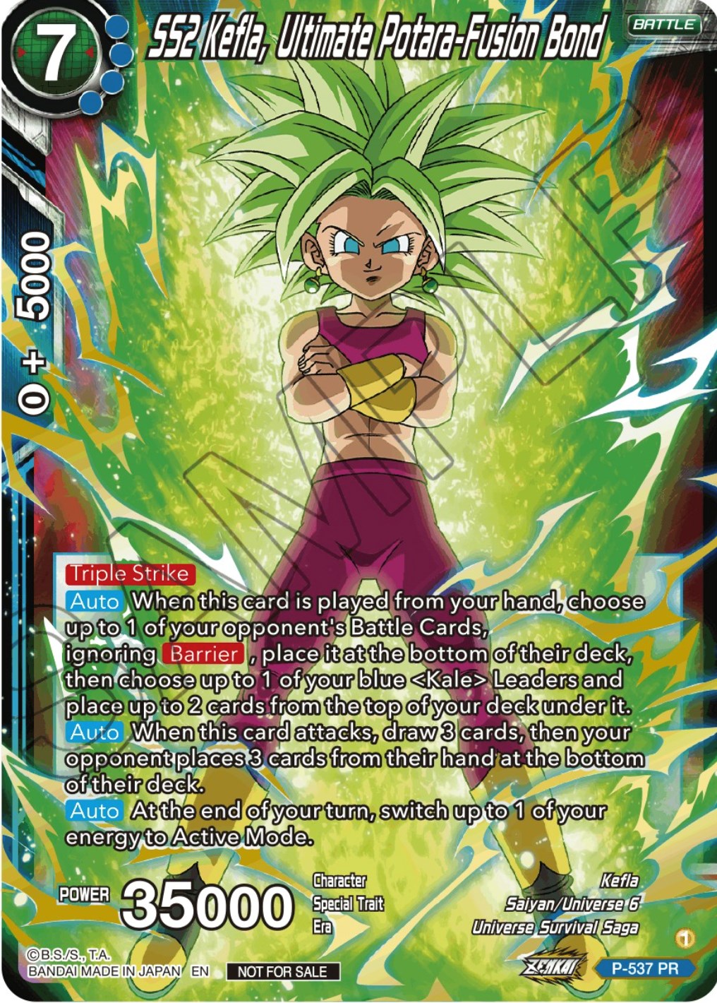 SS2 Kefla, Ultimate Potara-Fusion Bond (Championship Selection Pack 2023 Vol.2) (Gold-Stamped Silver Foil) (P-537) [Tournament Promotion Cards] | Tables and Towers