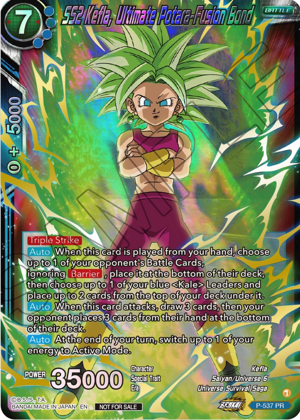 SS2 Kefla, Ultimate Potara-Fusion Bond (Championship Selection Pack 2023 Vol.2) (Gold-Stamped Shatterfoil) (P-537) [Tournament Promotion Cards] | Tables and Towers