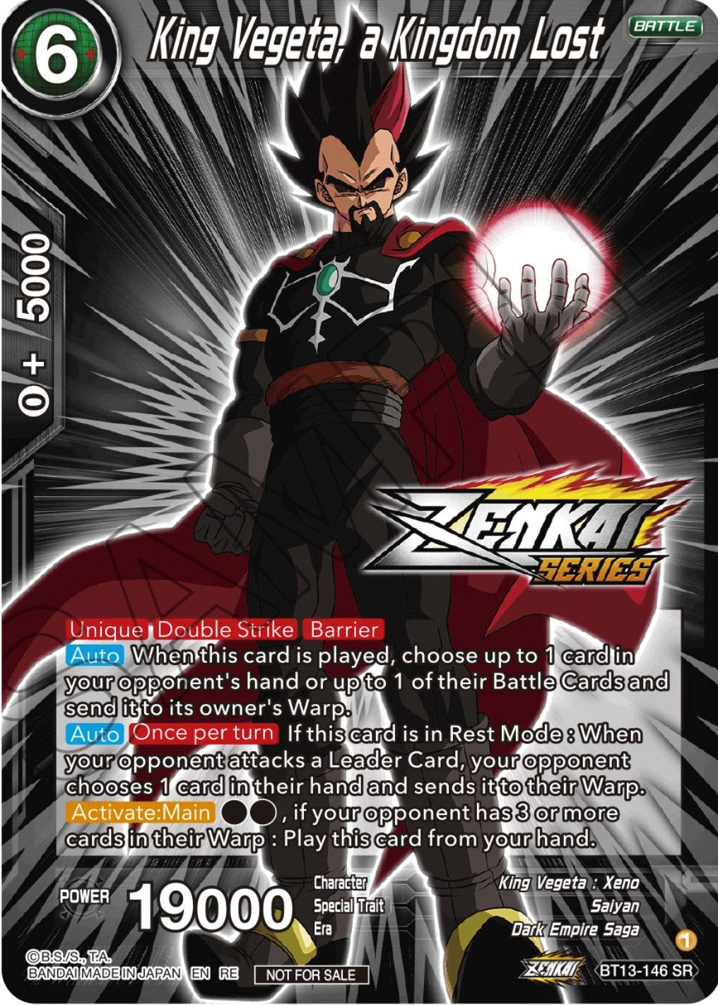 King Vegeta, a Kingdom Lost (Event Pack 12) (BT13-146) [Tournament Promotion Cards] | Tables and Towers