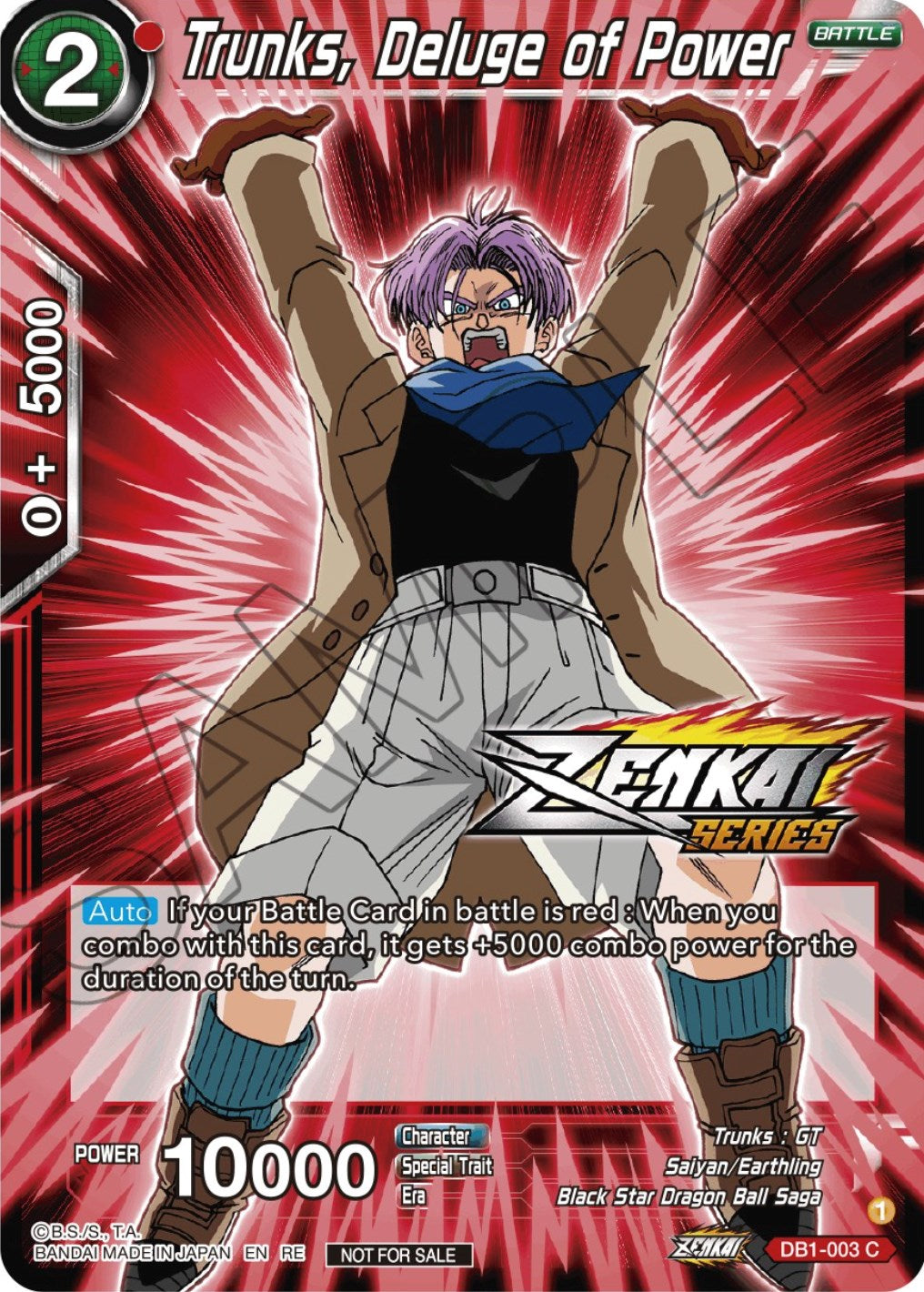 Trunks, Deluge of Power (Event Pack 12) (DB1-003) [Tournament Promotion Cards] | Tables and Towers