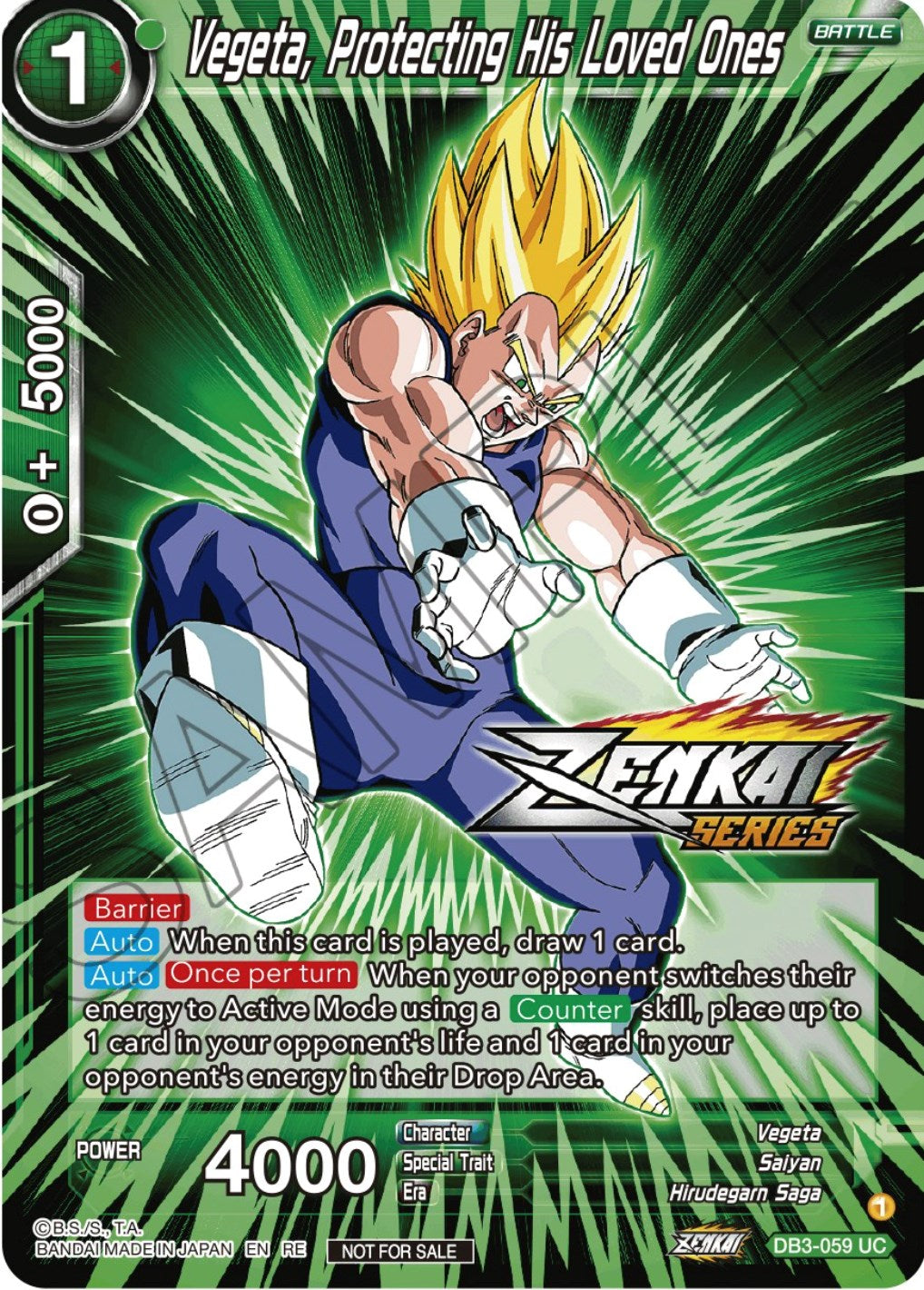 Vegeta, Protecting His Loved Ones (Event Pack 12) (DB3-059) [Tournament Promotion Cards] | Tables and Towers