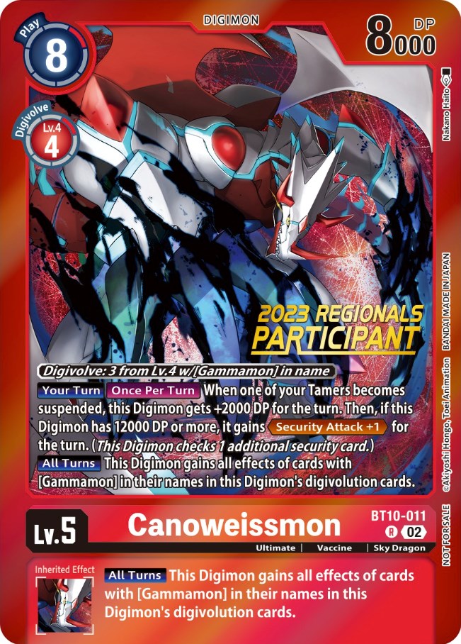 Canoweissmon [BT10-011] (2023 Regionals Participant) [Xros Encounter Promos] | Tables and Towers