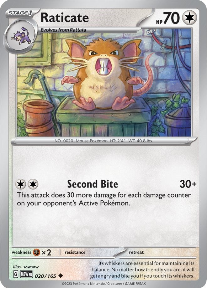 Raticate (020/165) [Scarlet & Violet: 151] | Tables and Towers