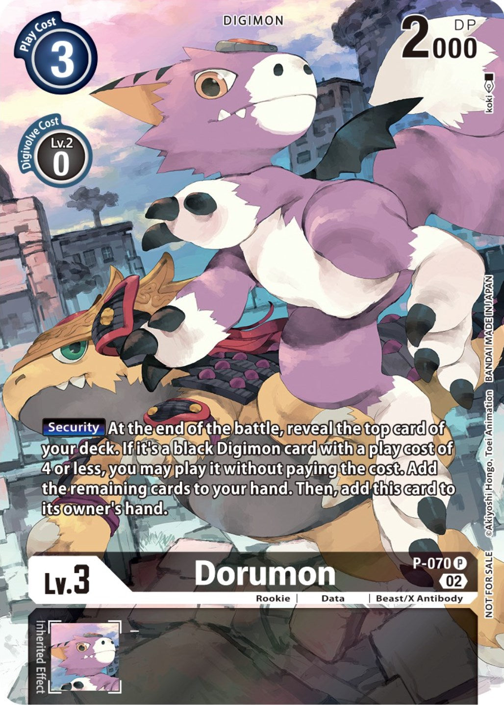 Dorumon [P-070] (Official Tournament Pack Vol. 10) [Promotional Cards] | Tables and Towers