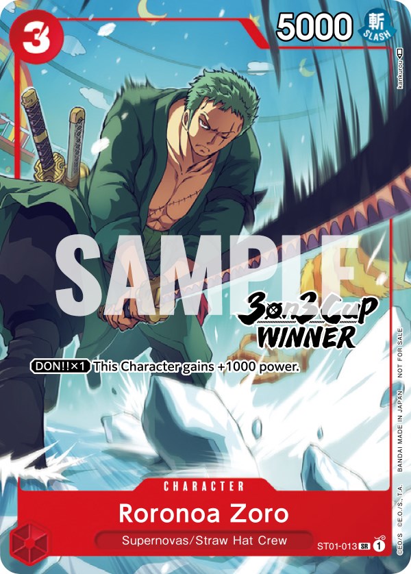 Roronoa Zoro (3-on-3 Cup) [Winner] [One Piece Promotion Cards] | Tables and Towers