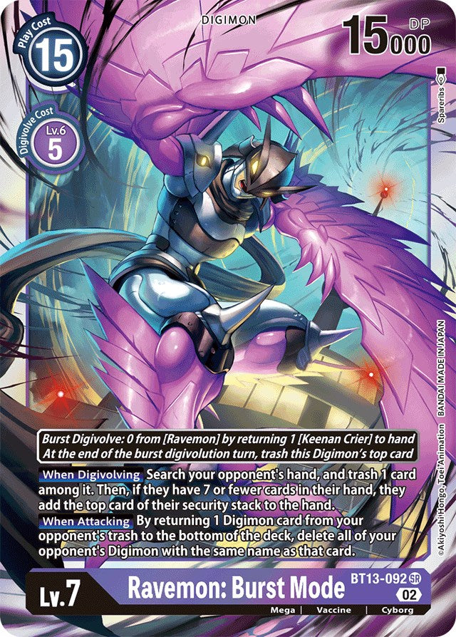 Ravemon: Burst Mode [BT13-092] [Versus Royal Knights Booster] | Tables and Towers