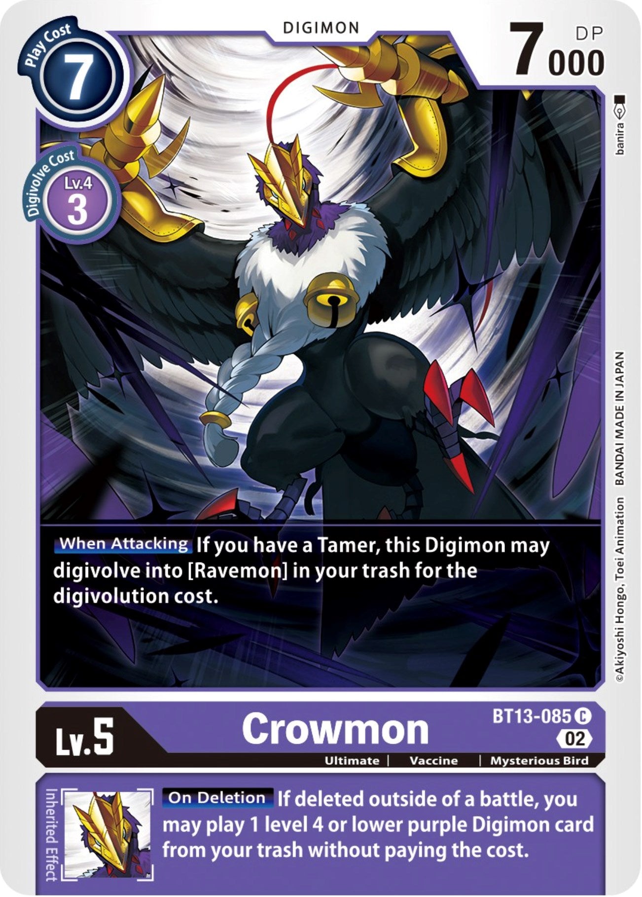 Crowmon [BT13-085] [Versus Royal Knights Booster] | Tables and Towers