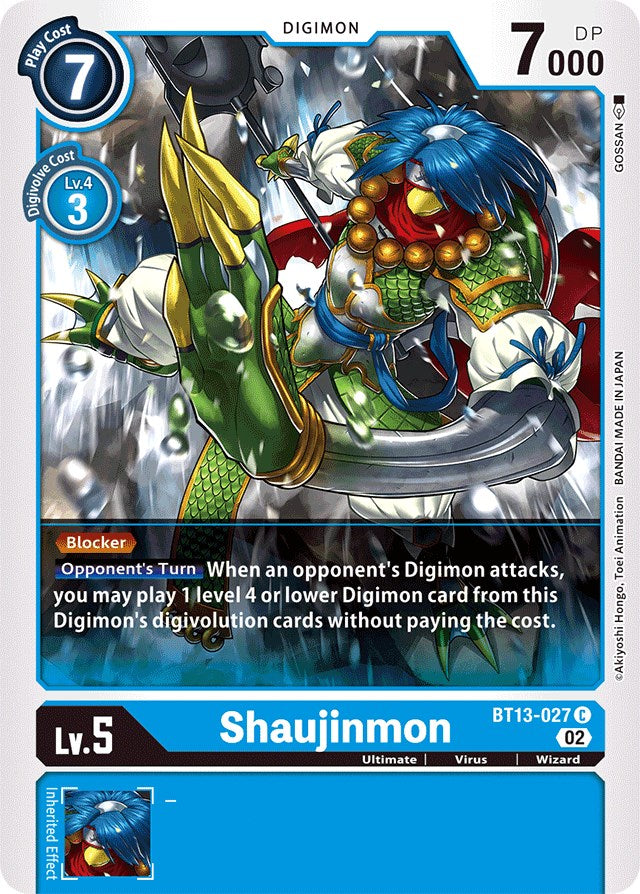 Shaujinmon [BT13-027] [Versus Royal Knights Booster] | Tables and Towers