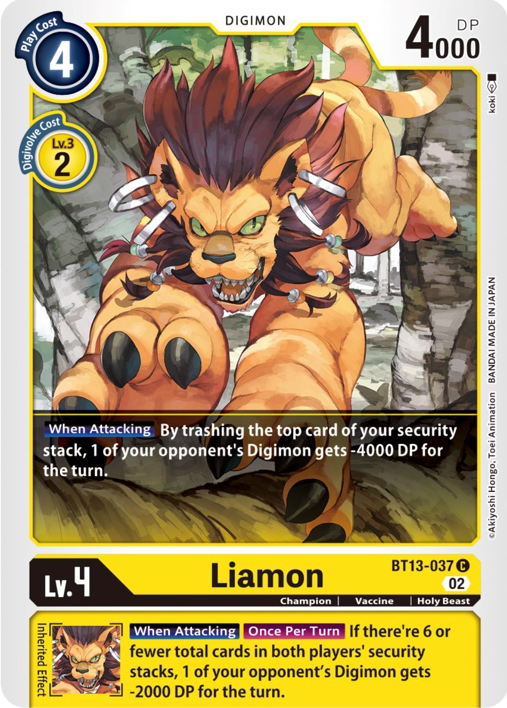 Liamon [BT13-037] [Versus Royal Knights Booster] | Tables and Towers