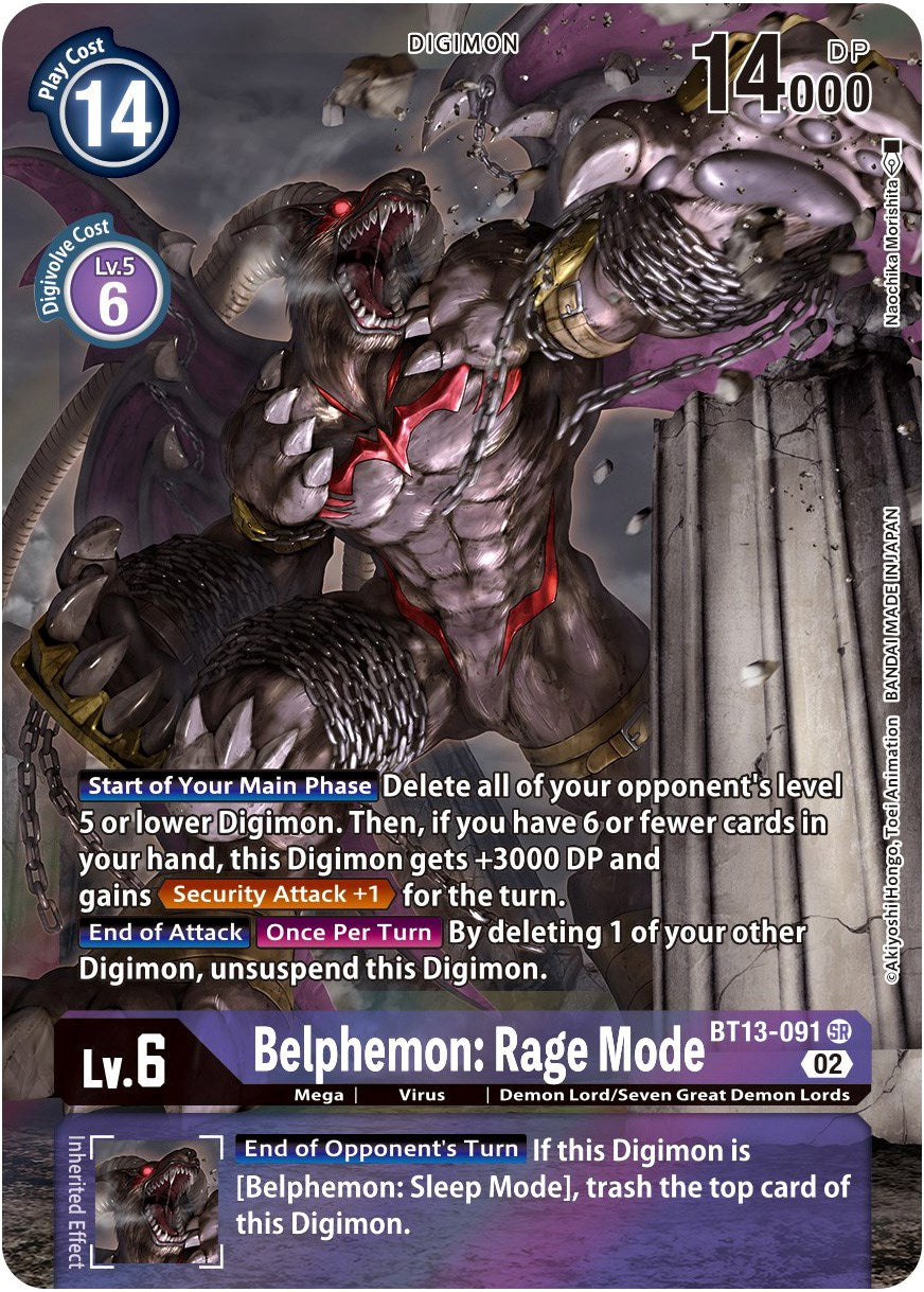 Belphemon: Rage Mode [BT13-091] (Alternate Art) [Versus Royal Knights Booster] | Tables and Towers