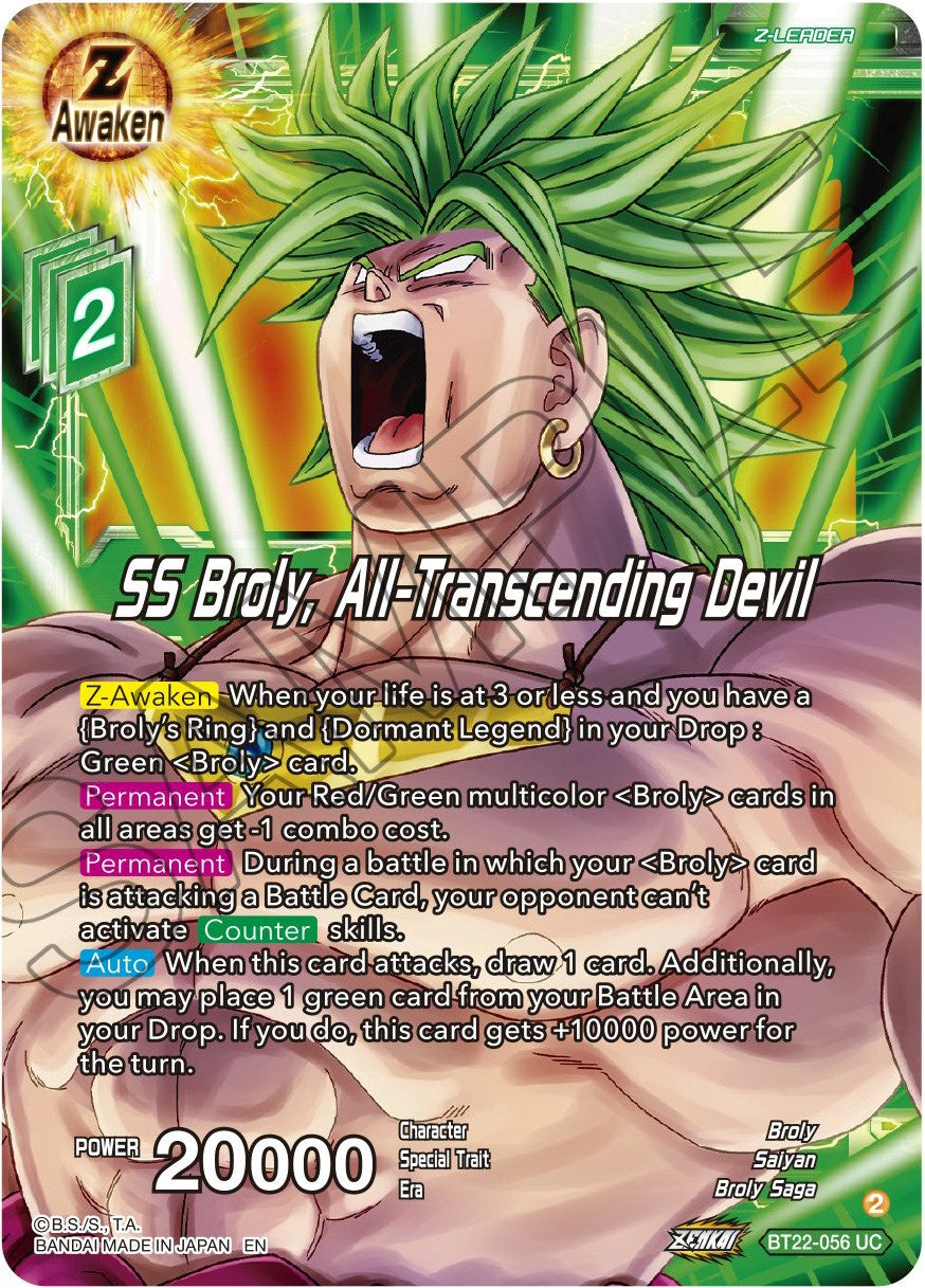 SS Broly, All-Transcending Devil (BT22-056) [Critical Blow] | Tables and Towers