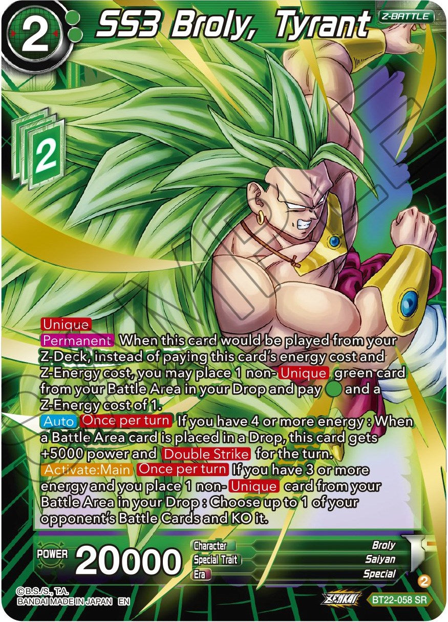 SS3 Broly, Tyrant (BT22-058) [Critical Blow] | Tables and Towers