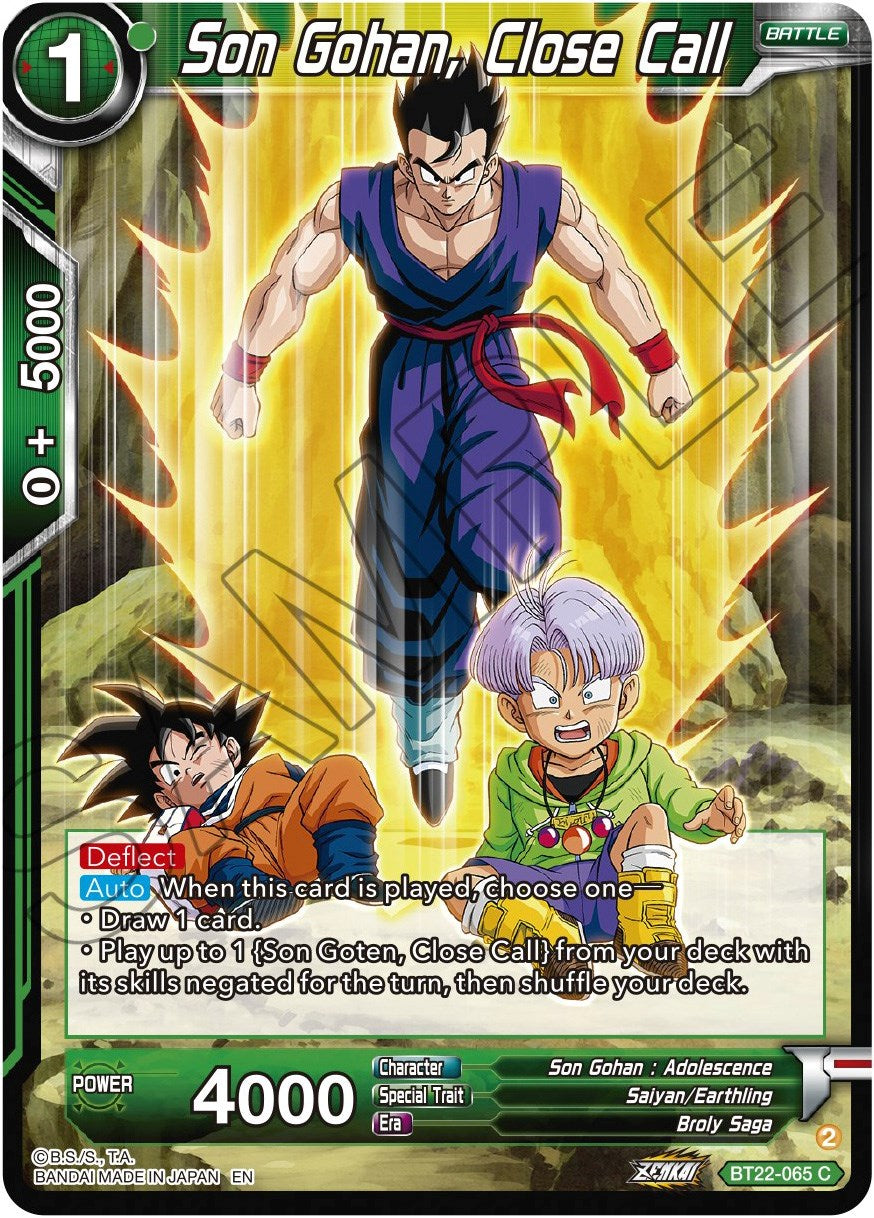 Son Gohan, Close Call (BT22-065) [Critical Blow] | Tables and Towers