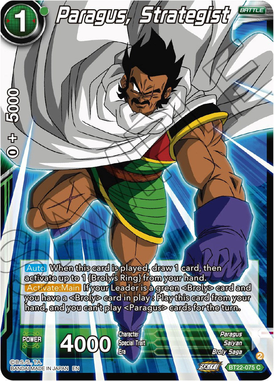 Paragus, Strategist (BT22-075) [Critical Blow] | Tables and Towers