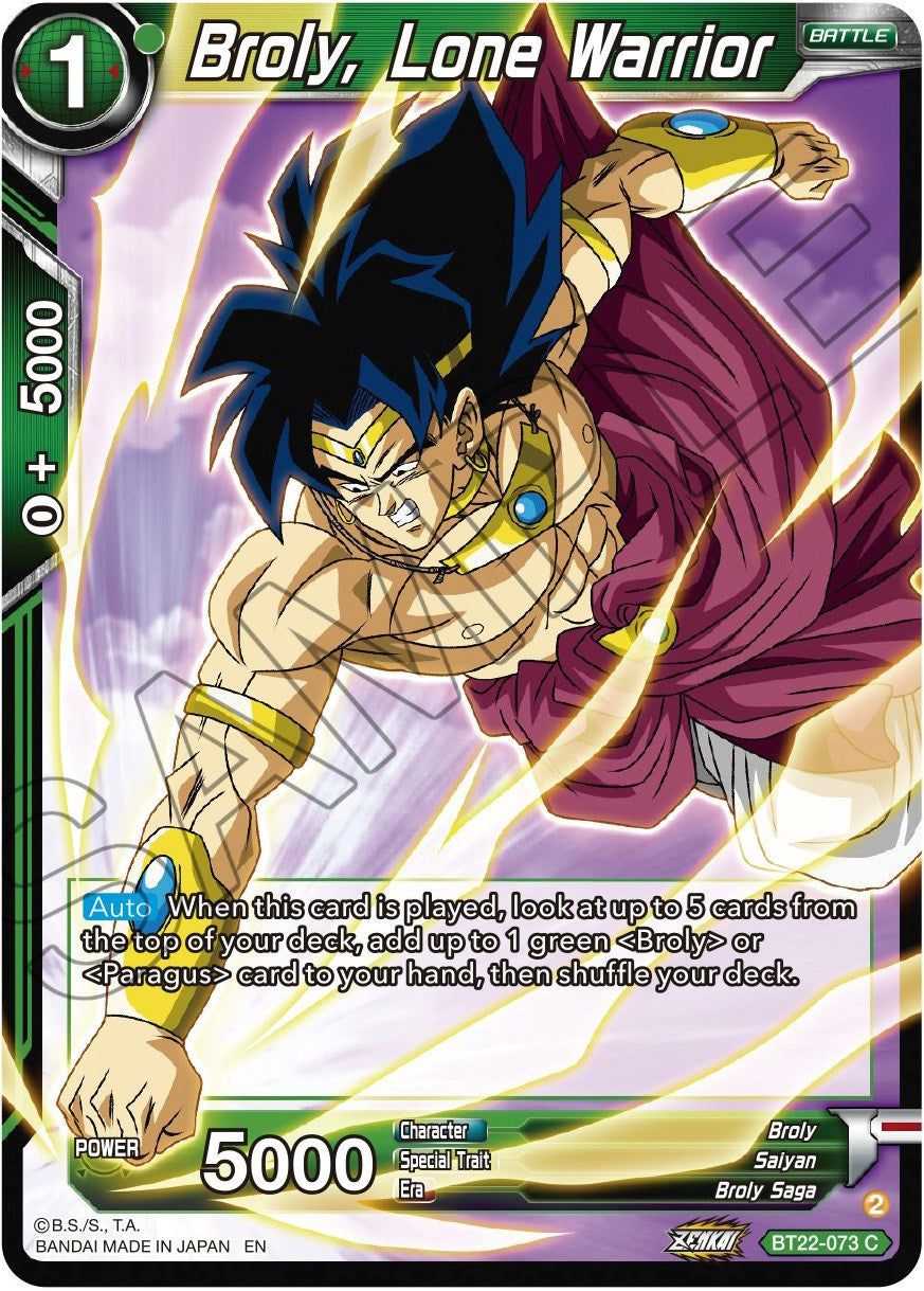 Broly, Lone Warrior (BT22-073) [Critical Blow] | Tables and Towers