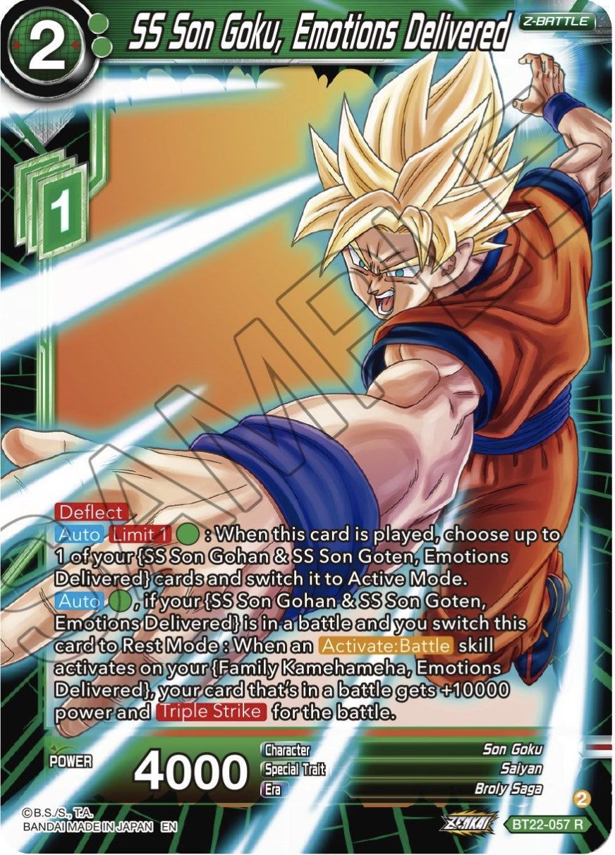 SS Son Goku, Emotions Delivered (BT22-057) [Critical Blow] | Tables and Towers