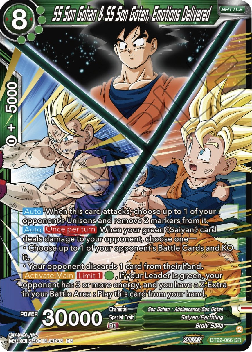 SS Son Gohan & SS Son Goten, Emotions Delivered (BT22-066) [Critical Blow] | Tables and Towers