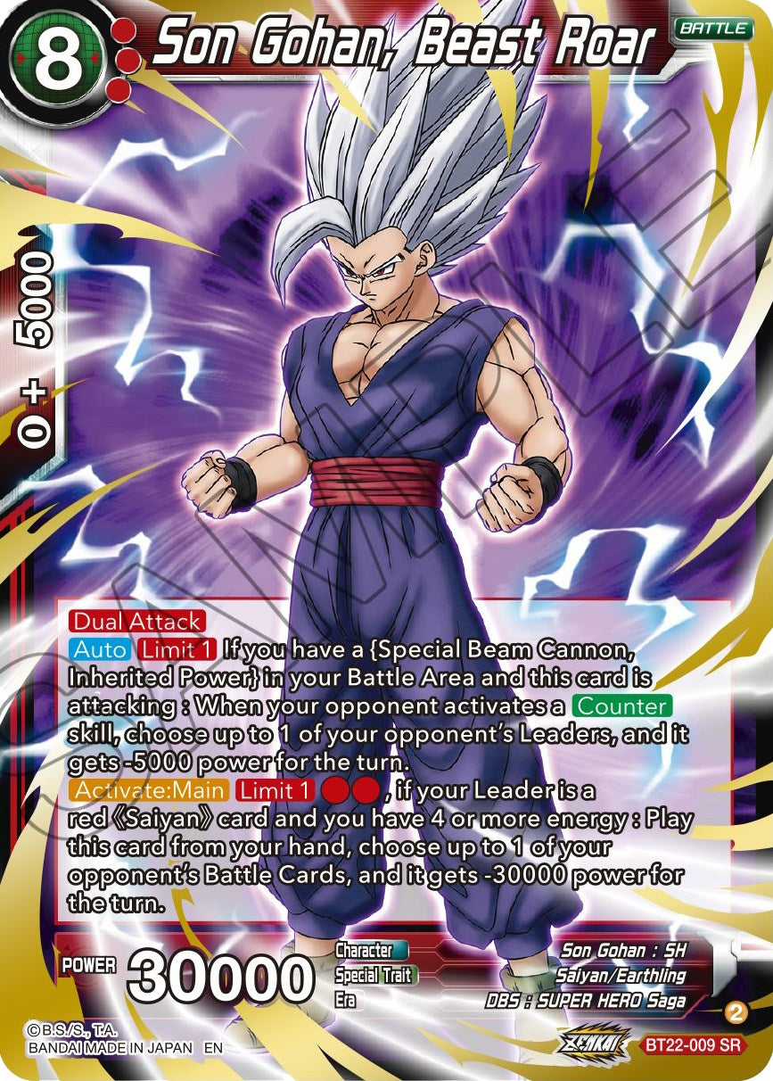 Son Gohan, Beast Roar (BT22-009) [Critical Blow] | Tables and Towers