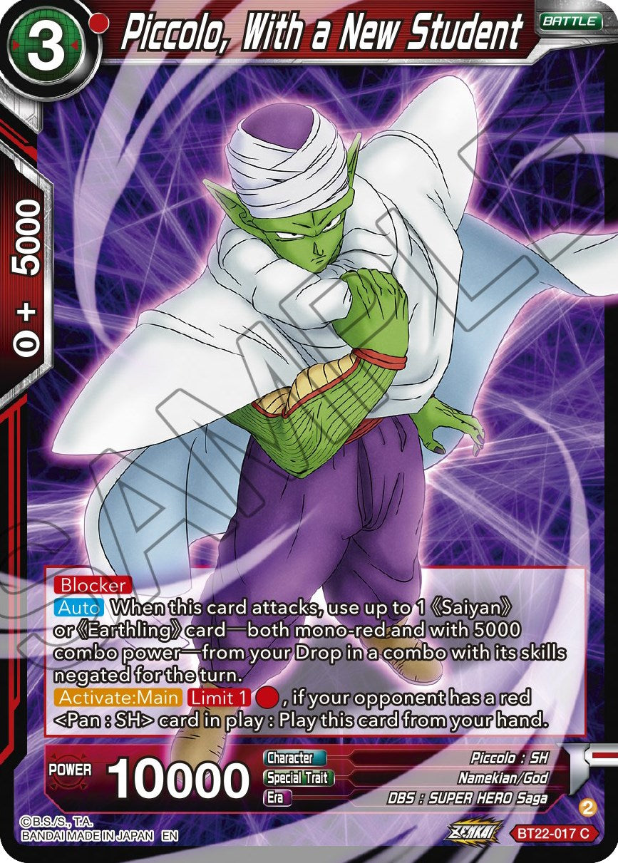 Piccolo, With a New Student (BT22-017) [Critical Blow] | Tables and Towers