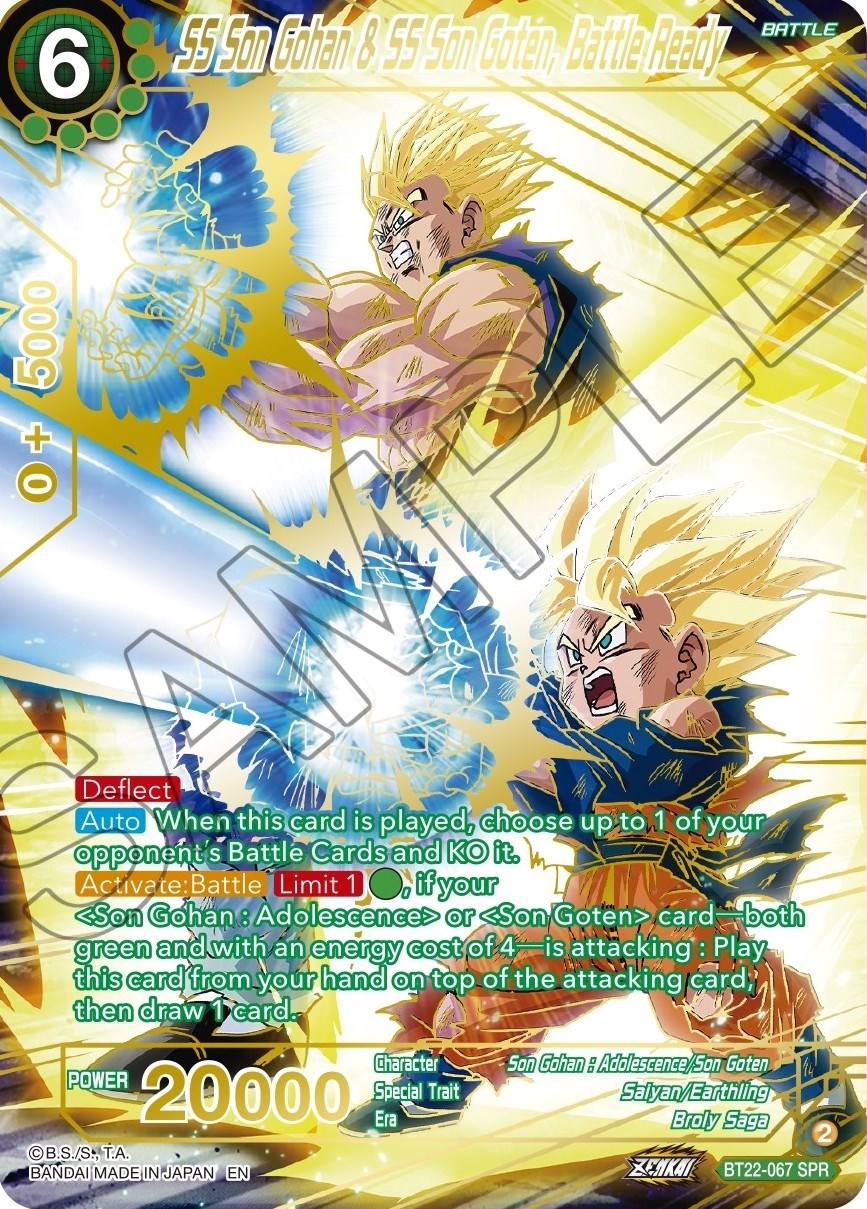 SS Son Gohan & SS Son Goten, Battle Ready (SPR) (BT22-067) [Critical Blow] | Tables and Towers