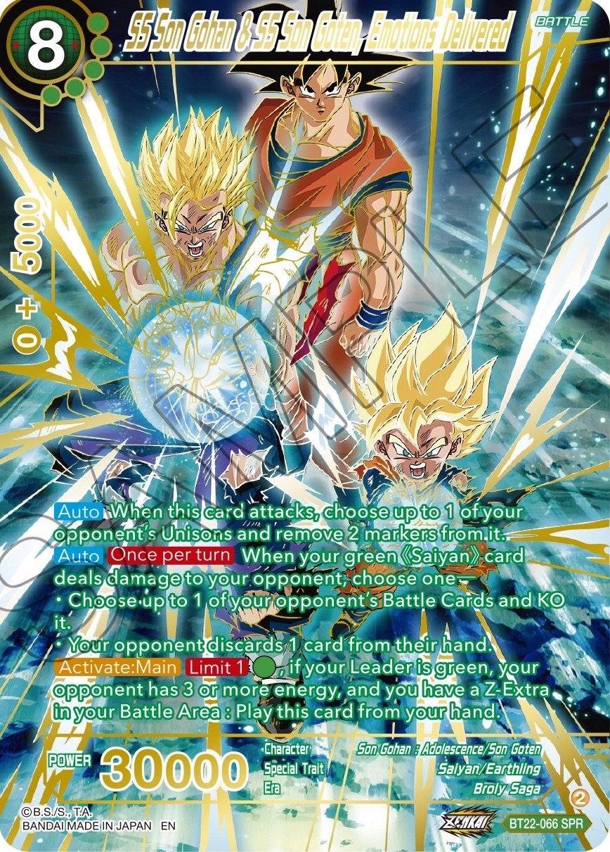 SS Son Gohan & SS Son Goten, Emotions Delivered (SPR) (BT22-066) [Critical Blow] | Tables and Towers