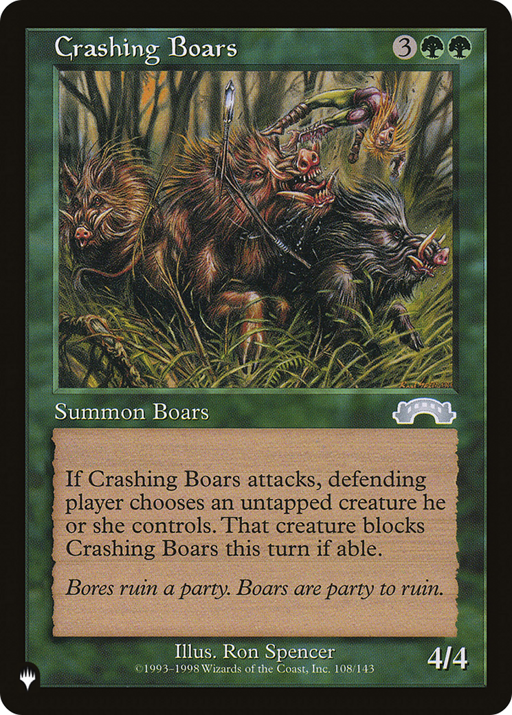 Crashing Boars [The List Reprints] | Tables and Towers