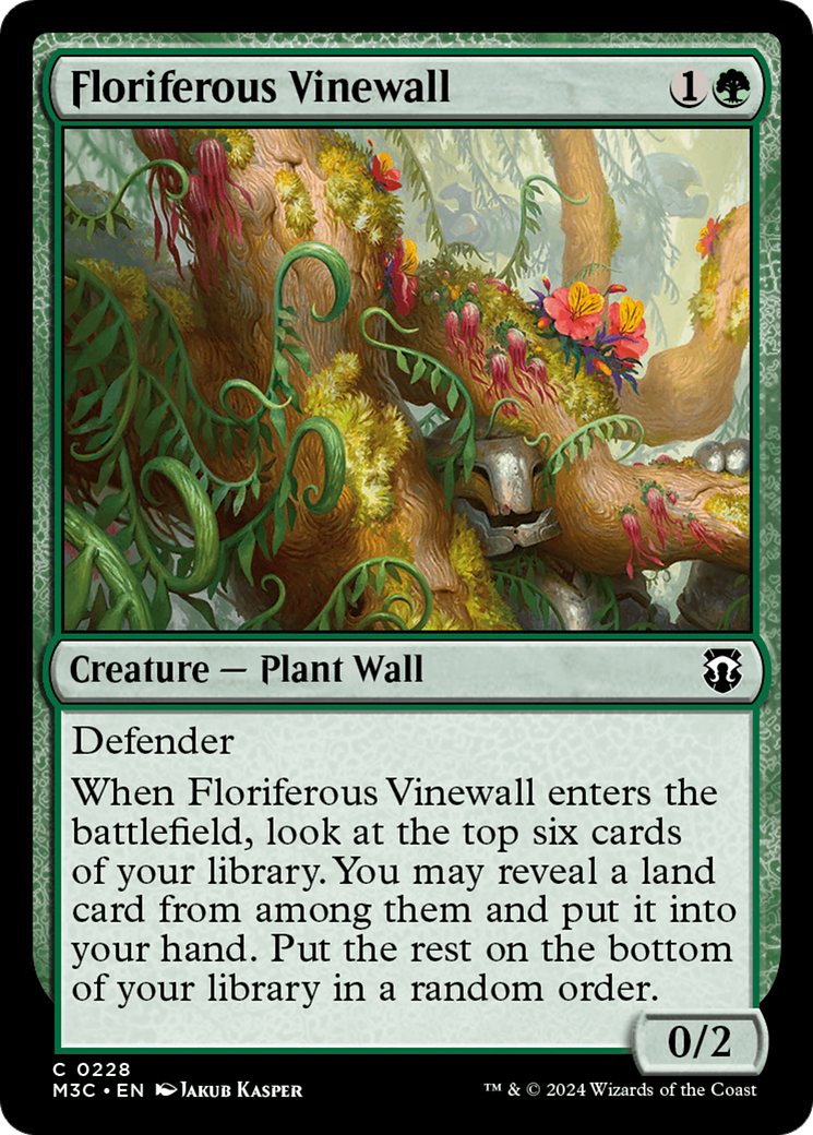 Floriferous Vinewall (Ripple Foil) [Modern Horizons 3 Commander] | Tables and Towers