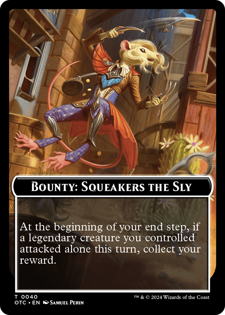 Bounty: Squeakers the Sly // Bounty Rules Double-Sided Token [Outlaws of Thunder Junction Commander Tokens] | Tables and Towers