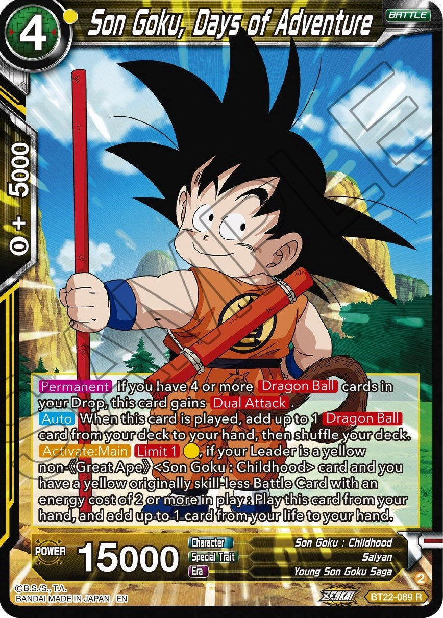 Son Goku, Days of Adventure (BT22-089) [Critical Blow] | Tables and Towers