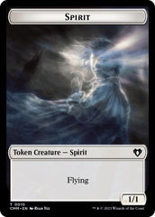 Spirit (0010) // Cat (0005) Double-Sided Token [Commander Masters Tokens] | Tables and Towers