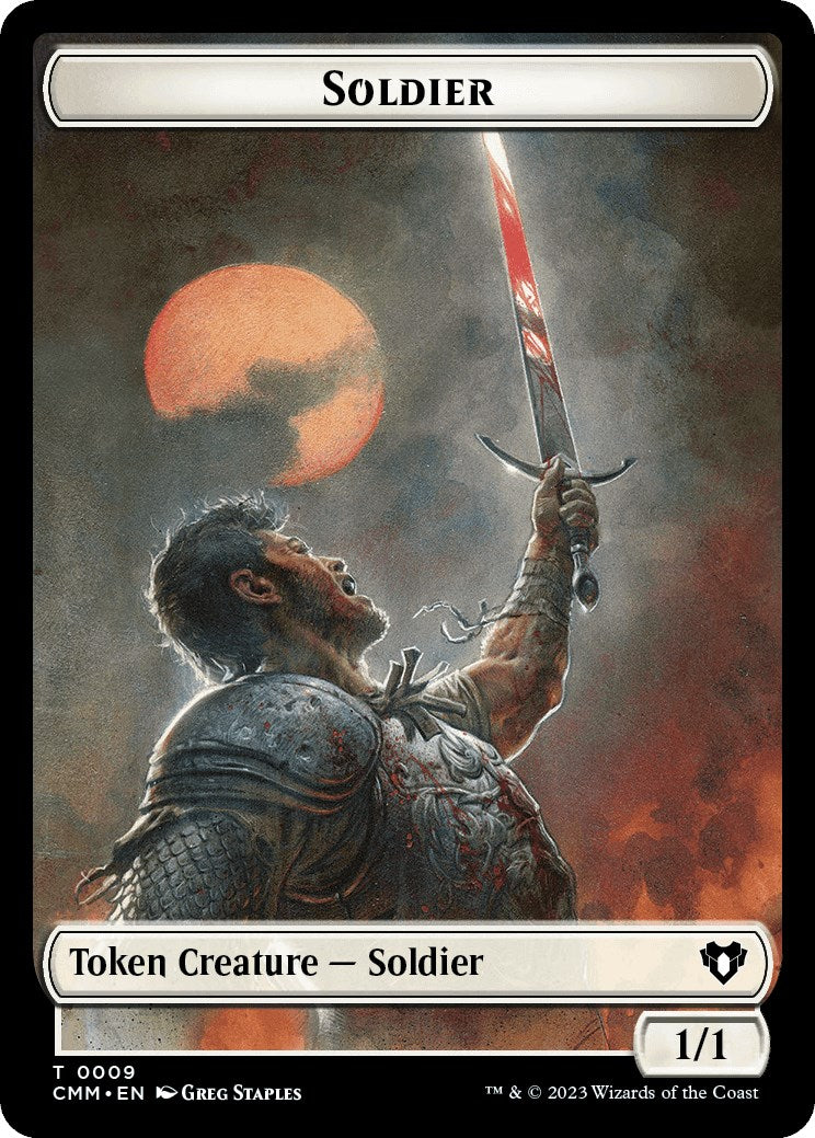 Soldier // Dragon (0020) Double-Sided Token [Commander Masters Tokens] | Tables and Towers