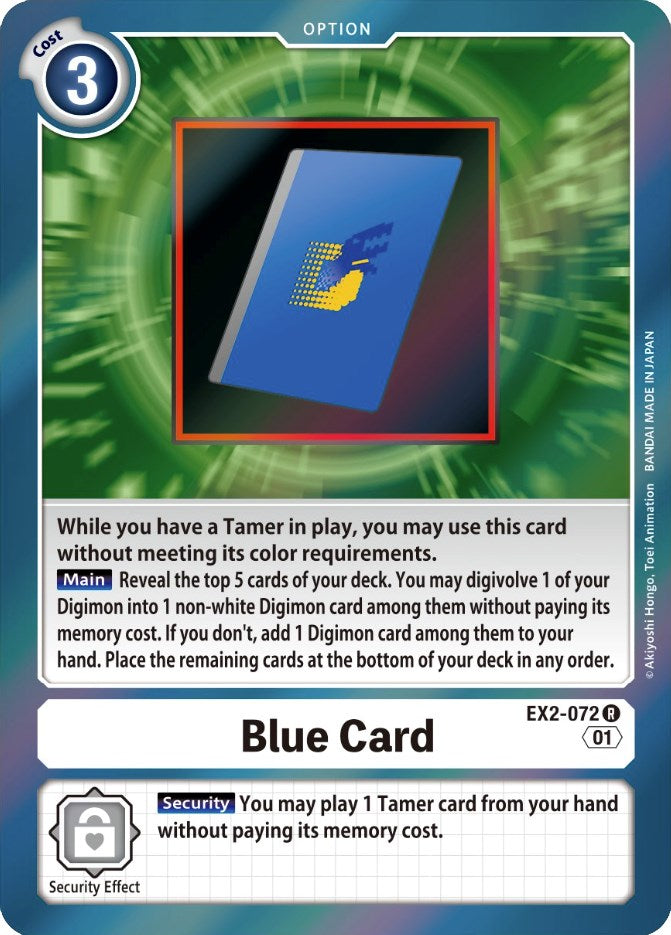 Blue Card [EX2-072] [Digital Hazard] | Tables and Towers