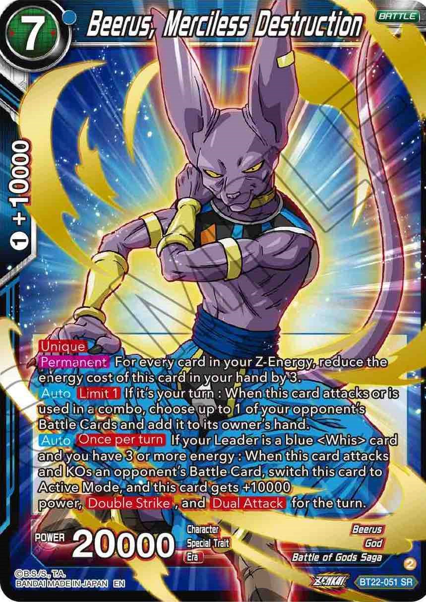 Beerus, Merciless Destruction (BT22-051) [Critical Blow] | Tables and Towers