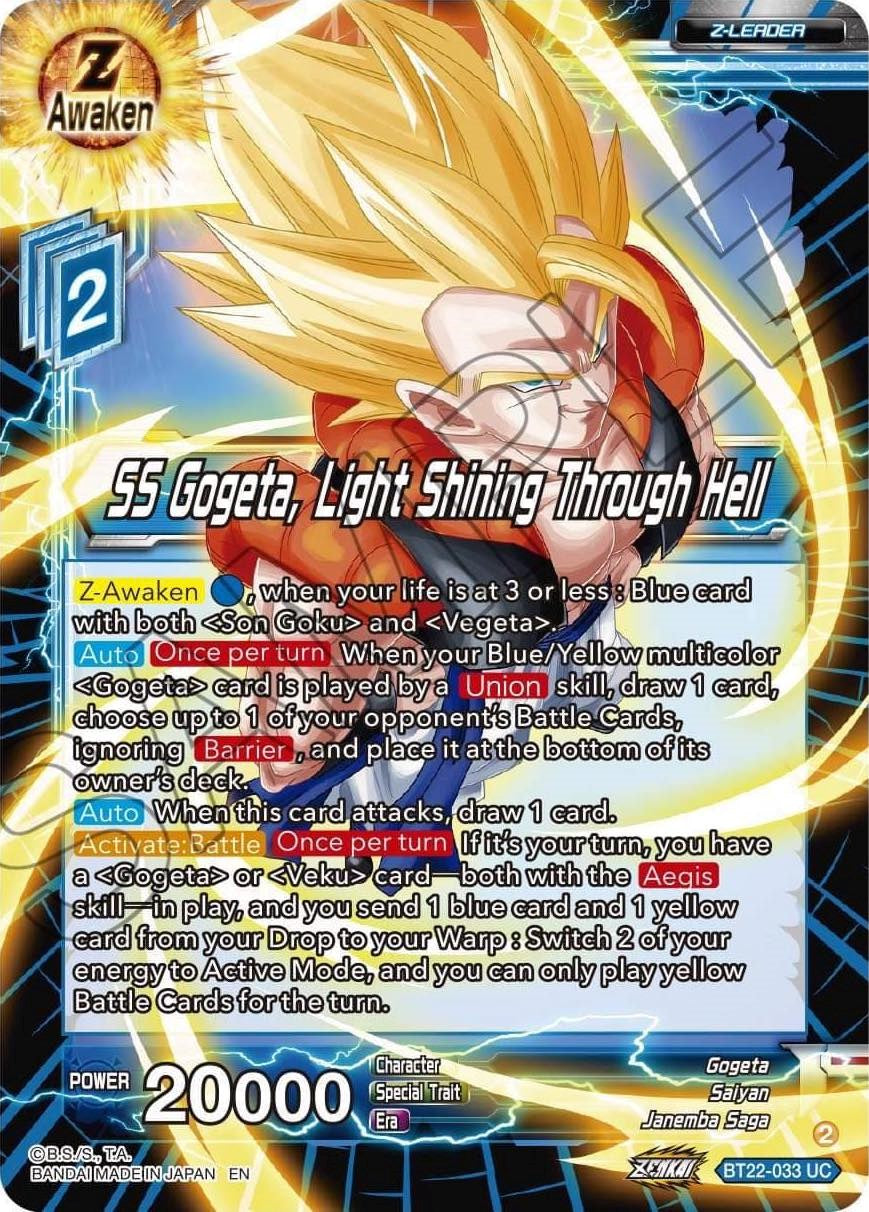 SS Gogeta, Light Shining Through Hell (BT22-033) [Critical Blow] | Tables and Towers