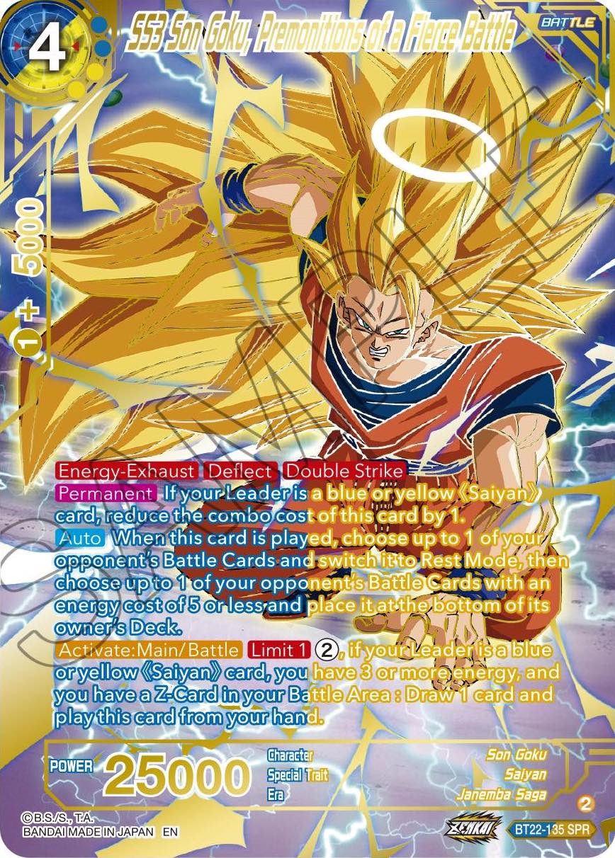 SS3 Son Goku, Premonitions of a Fierce Battle (SPR) (BT22-135) [Critical Blow] | Tables and Towers