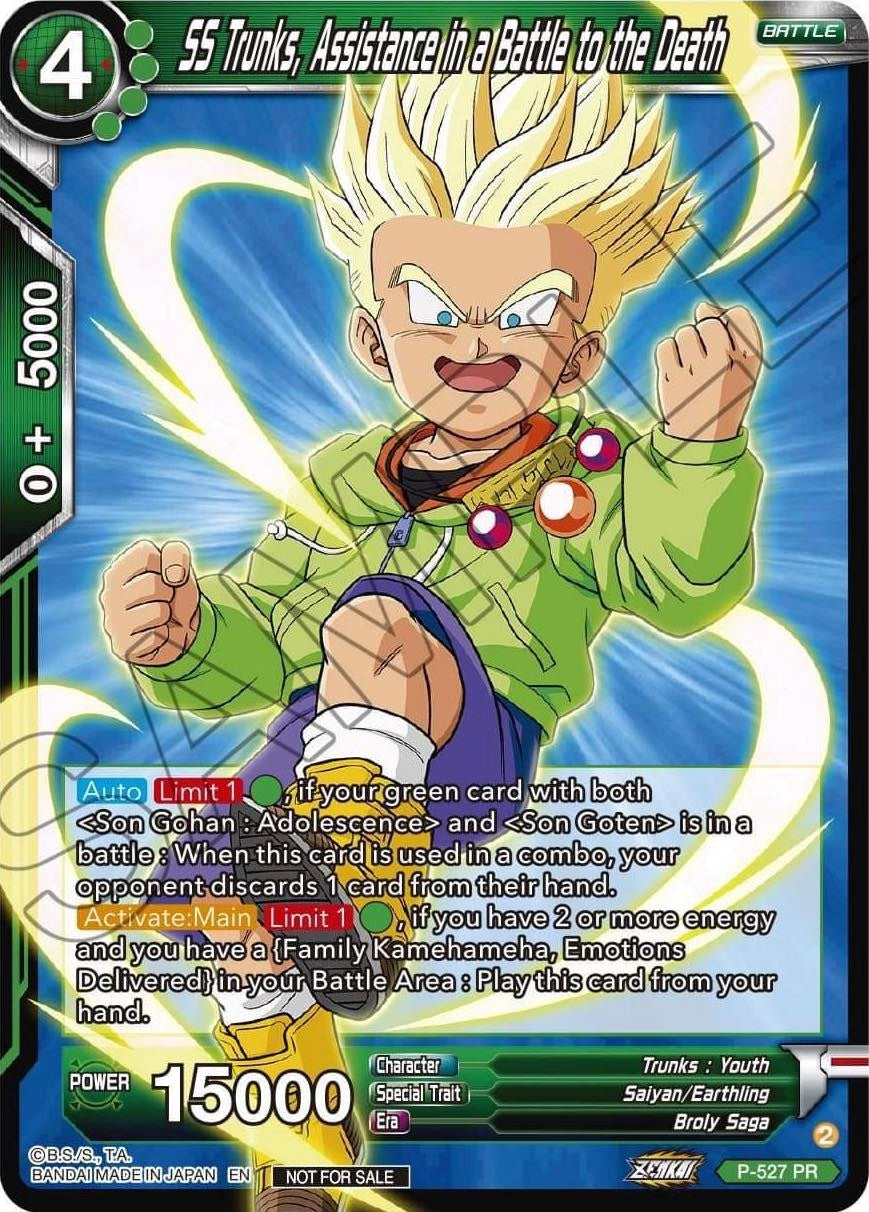 SS Trunks, Assistance in a Battle to the Death (Zenkai Series Tournament Pack Vol.5) (P-527) [Tournament Promotion Cards] | Tables and Towers