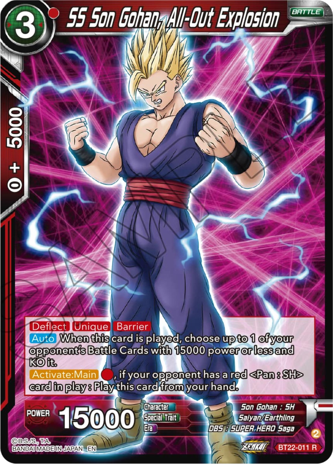 SS Son Gohan, All-Out Explosion (BT22-011) [Critical Blow] | Tables and Towers