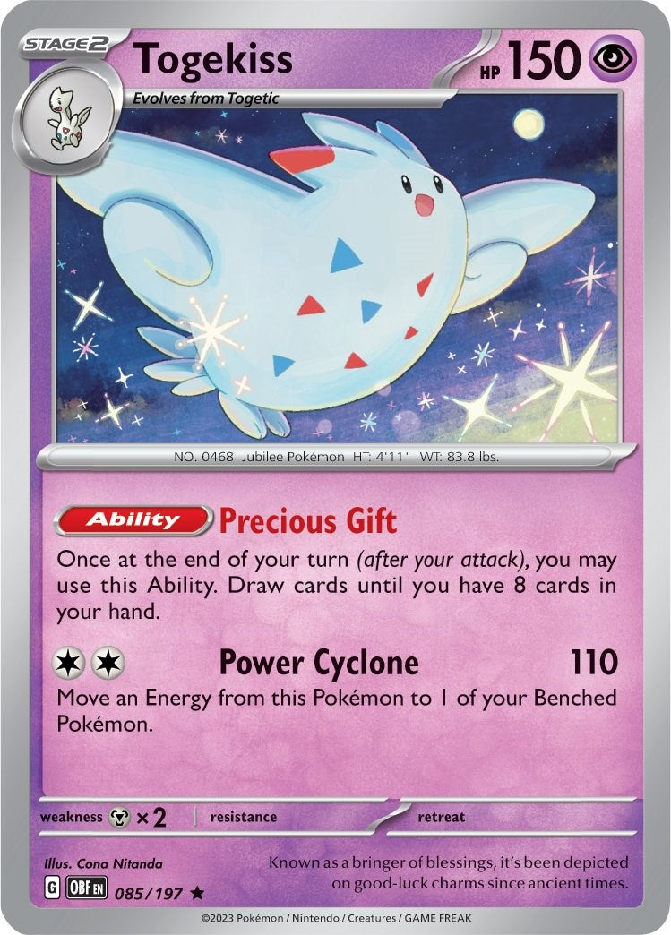 Togekiss (085/197) (Theme Deck Exclusive) [Scarlet & Violet: Obsidian Flames] | Tables and Towers