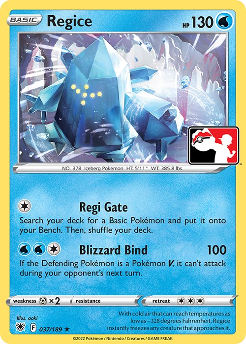 Regice (037/189) [Prize Pack Series Three] | Tables and Towers