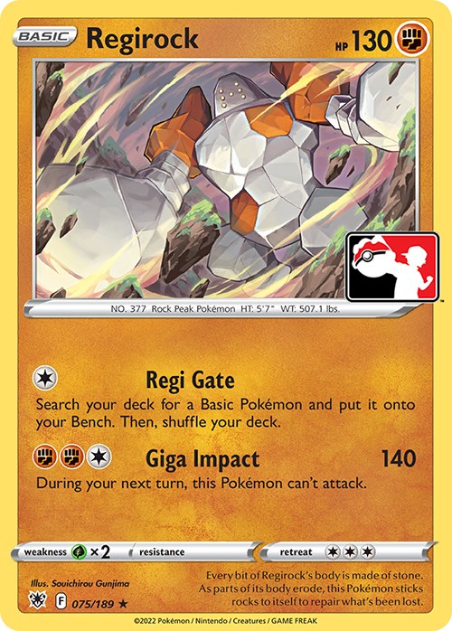 Regirock (075/189) [Prize Pack Series Three] | Tables and Towers