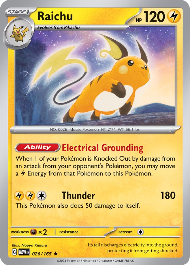 Raichu (026/165) [Scarlet & Violet: 151] | Tables and Towers