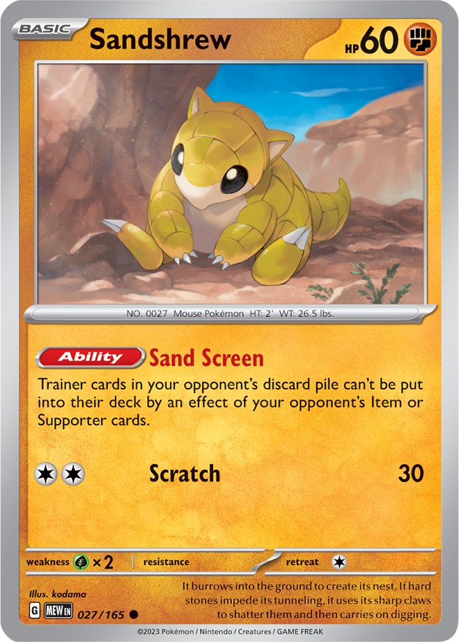 Sandshrew (027/165) [Scarlet & Violet: 151] | Tables and Towers