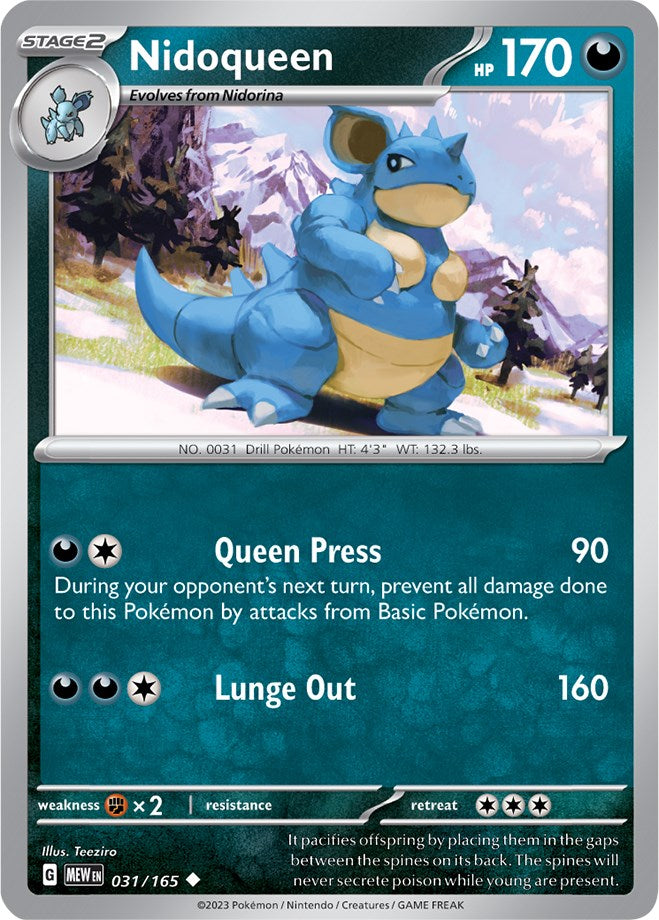 Nidoqueen (031/165) [Scarlet & Violet: 151] | Tables and Towers