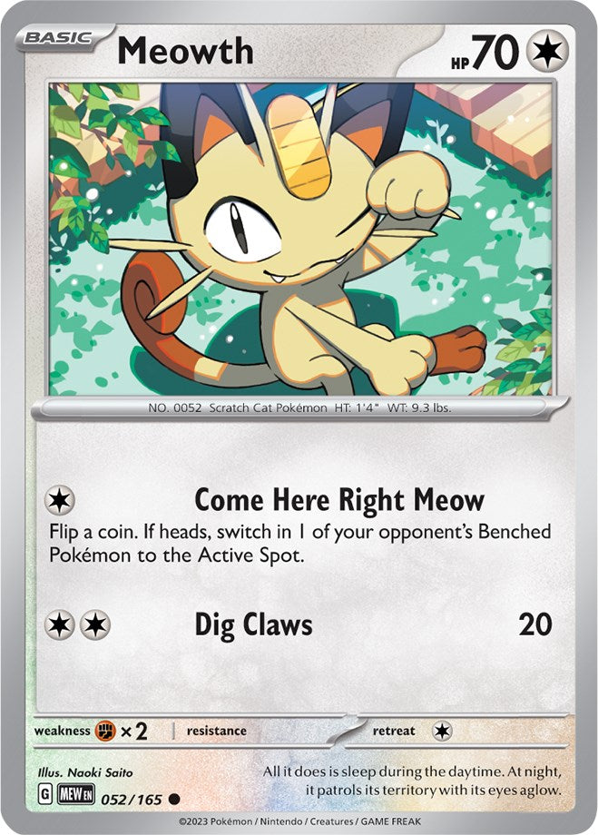 Meowth (052/165) [Scarlet & Violet: 151] | Tables and Towers