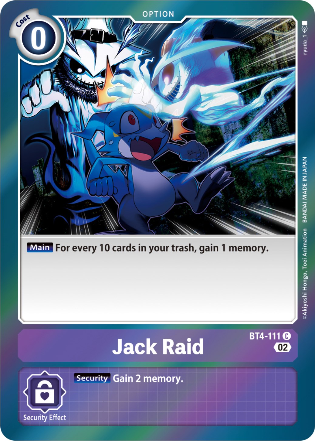 Jack Raid [BT4-111] (Resurgence Booster Reprint) [Resurgence Booster] | Tables and Towers