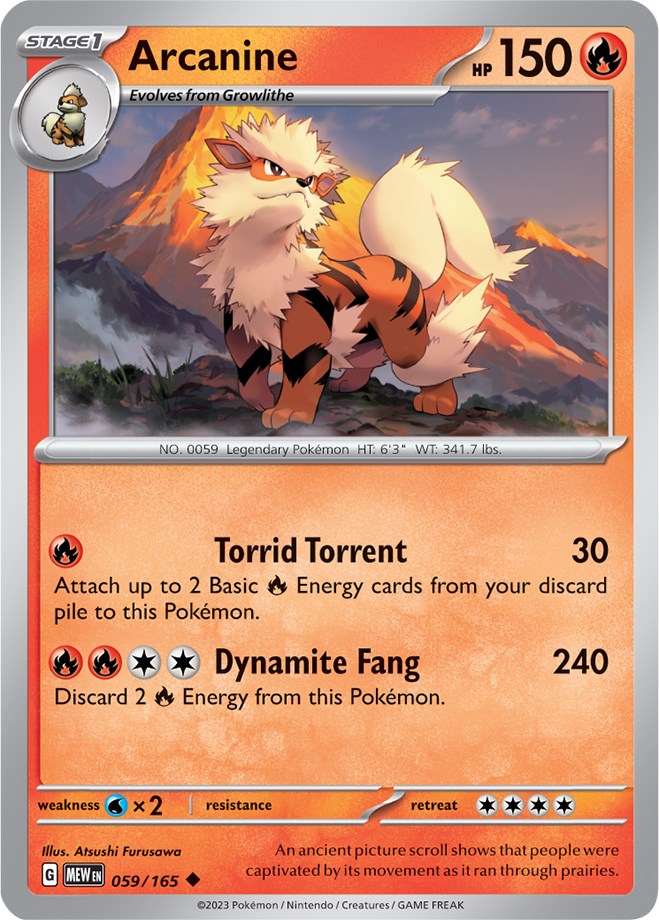 Arcanine (059/165) [Scarlet & Violet: 151] | Tables and Towers