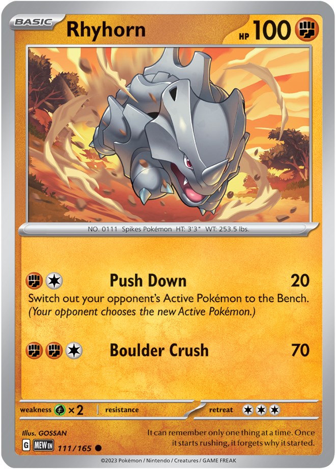 Rhyhorn (111/165) [Scarlet & Violet: 151] | Tables and Towers